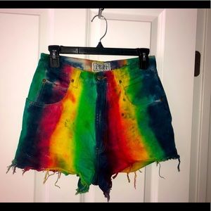 Custom Pride LGBT high waisted denim shorts!